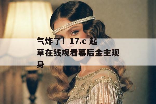 气炸了！17.c 起草在线观看幕后金主现身