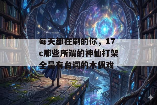 每天都在刷的你，17c那些所谓的神仙打架全是有台词的木偶戏